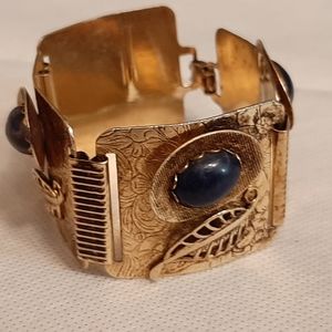 Scarab Lapis Gold Bracelet